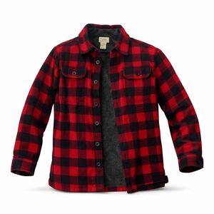 L.L. Bean Kids Red and Black Plaid Button Down Shirt